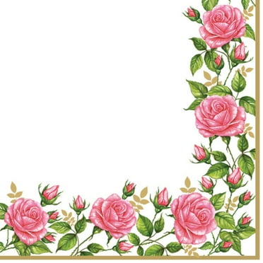 Keep Unique Spring Flower Paper Napkins For Parties and Decoupage, Pink Color, Pack/20