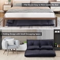 thumbnail image 3 of Lazy Sofa with 2 Pillows, Folding Futon Sofa with 5 Adjustable Position, 3 In 1 Upholstered Floor Sofa with Metal Frame, Video Gaming Sofa for Living Room Bedroom Lounge, Black, 3 of 7