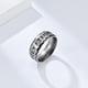 thumbnail image 4 of Anillo de acero de titanio Luen con personajes vikingos nórdicos retro, joyería de mano de plata antigua para hombre en nombre del cabello, 4 of 5