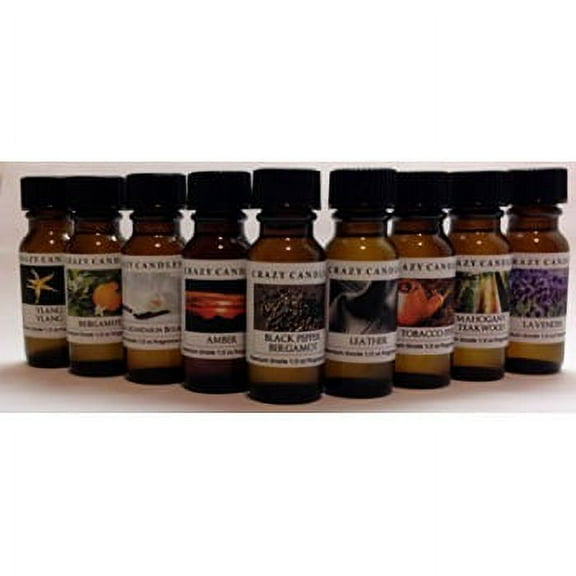 9 Bottles Set, Amber, Black Pepper Bergamot, Vanilla Mandarin Bourbon, Mahogany Teakwood, Sandalwood, Tobacco, Ylang Yland, Lave