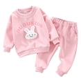 thumbnail image 1 of WEIYLL Ensembles de Tenues pour Garçons Enfants Pull d'Hiver Chaud Pantalons Costumes Roses 12-18 Mois, 1 of 3