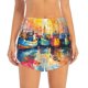 thumbnail image 2 of Balery Colorful Fishing Boats Pantalones cortos deportivos para mujer con forro y dos bolsillos, elásticos, para entrenamiento, gimnasio, yoga-Large, 2 of 7