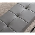 thumbnail image 3 of Plata Import Reign Tufted Metal Bench in Gray Faux Leather, 3 of 4