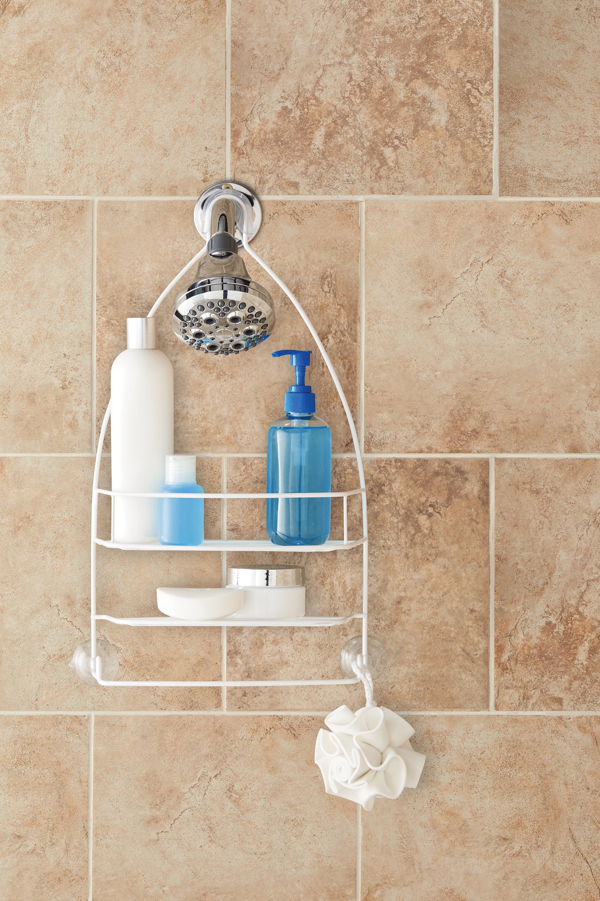 Mainstays over-the-Shower Caddy with 1 Shelf, White
