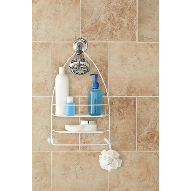 Mainstays over the Shower Caddy with 1 Shelf, White