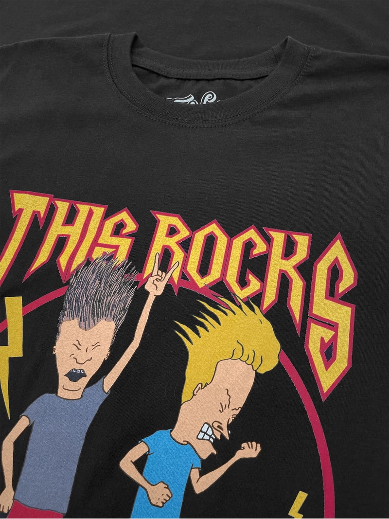 Tee Luv Beavis and Butt-Head This Rocks Cartoon Character Shirt 