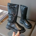 thumbnail image 5 of Miluxas Girls Knee High Boots Fashion Bowknot Fleece Lined Side Zipper Riding Boots Youth/Toddler(Big Kids/Little Kids/Toddler) Black 12.5(30), 5 of 9