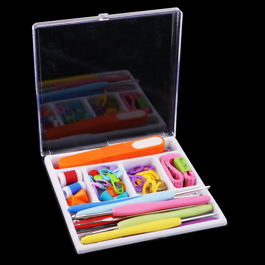 FVDPWYE 62pcs Crochet Hook Set with Yarn Knitting Needles Sewing Tools for DIY Craft