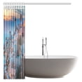 thumbnail image 2 of MYPOP Honeymoon Vacation Destination of Santorini Evening Panoramic Scenic Pictures for Lovely Lover Couple Greece Art Bathroom Shower Curtain Set with Hooks, 66 X 72 Inches, 2 of 2