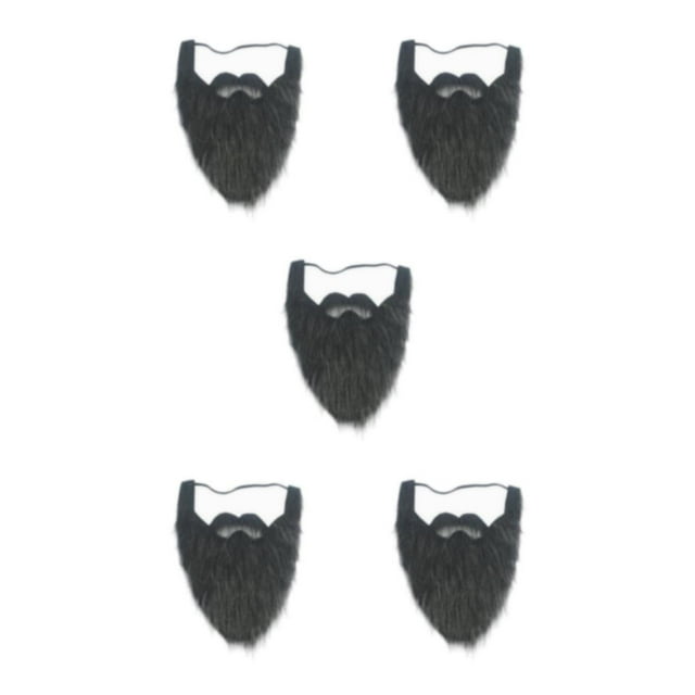 Shengyu Festive False Beard Costume Accessories for Cosplay Parties Black 5Set