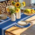thumbnail image 4 of Blue Striped Round 15 Inch Placemats Set of 4, Farmhouse Blue White Stripes HeatResistant Non Slip Place Mats for Dining Table, Wipeable Braided Kitchen Table Mats for Housewarming, 4 of 9