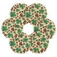 thumbnail image 2 of Haosy Set of 6 Drink Woven Coaster with Holder Heat Resistant Non-Slip Bar Coasters 4 Inches Four Leaf Clover Leopard, 2 of 7
