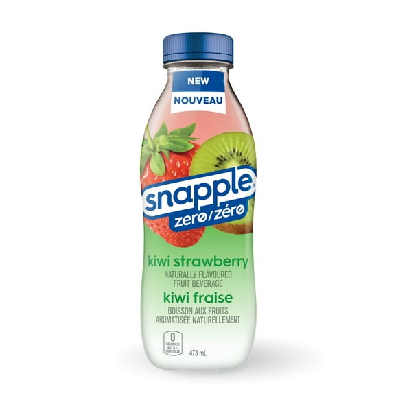 Snapple Zero Sugar Naturally Flavoured Fruit Beverage Kiwi- Strawberry, 473mL, 473 mL