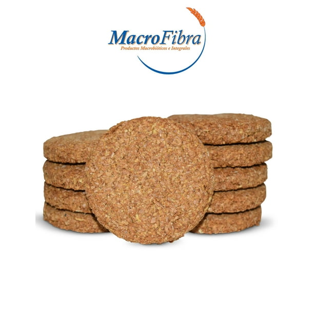 Galleta Polvorón Vainilla Macrofibra Integral Reducido en Azucar Vegano sin Lactosa Macrobiotico E Integral 5 Paq c/10 Pzas