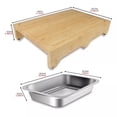thumbnail image 3 of Cutting Board With Storage Drawer For Kitchen Use – Moso Bamboo, Liquid-Grooved Surface, Non-Slip Feet, Hand Wash Only, 15 in x 10 in, 3 of 6