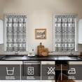 thumbnail image 2 of 2 PCS Rustic Kitchen Curtains 27.5x39 Inch, Nordic Style Semi-Sheer Tier Curtains with 1" Header, Artistic Geometric Design for Small Windows, 2 of 4