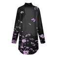 thumbnail image 5 of Sevevn Women's Fashion Printed Long Sleeve Printed Turtleneck Top T-shirt Purple XL Rollbacks, 5 of 5