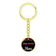 thumbnail image 1 of Dog Mom Keyring Silky Terrier Mama Circle Keychain Stainless Steel or 18k Gold, 1 of 7