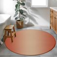 thumbnail image 4 of 3.3ft Round Rug, Red Orange Ombre Non-Skid Rubber Backing Large Area Rugs - Living Room Bedroom Home Office, Modern Gradient Abstract Art Indoor Floor Mat Carpets Washable Rug, 4 of 9