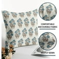 thumbnail image 5 of Brown Blue Floral Block Print Pillow Covers 16x16 Set of 2 Chinoiserie Flower Leaves Outdoor Decorative Throw Pillows Farmhouse Pillowcases Linen Cushion Case Decor for Home Sofa Couch Bed, 5 of 6