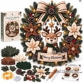 thumbnail image 2 of 3D Fabric Wreath Kit, Hand Assembly Christmas Wreath with Light String and Figures, DIY Holiday Decoration for Door Wall Hanging Winter Home Decor(D), 2 of 6