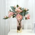 thumbnail image 4 of wirlsweal Artificial Flower Bright Color Multipurpose Silk Cloth Fadeless Vivid Simulation Peony Bouquet Home Garden Wedding Decoration, 4 of 10