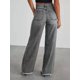 thumbnail image 5 of Pantalones Vaqueros de Pierna para Mujer, Cintura Alta, Elásticos, con Dobladillo Sin Rematar Gris XL, 5 of 8
