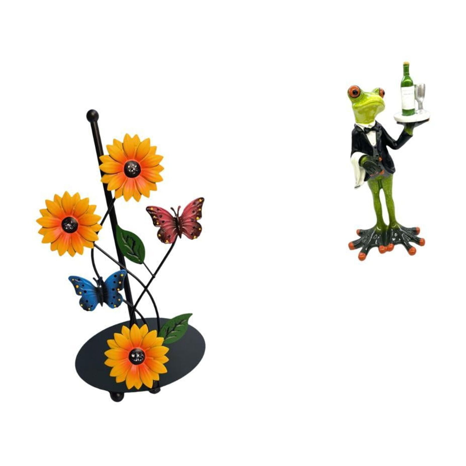 Fiocias Frog Paper Towel Holder Dispenser Non Slip Vertical Tissue Holder Rack Creative Decorative Animal Sculpture Figurine Tabletop Ornament for Home Firepl