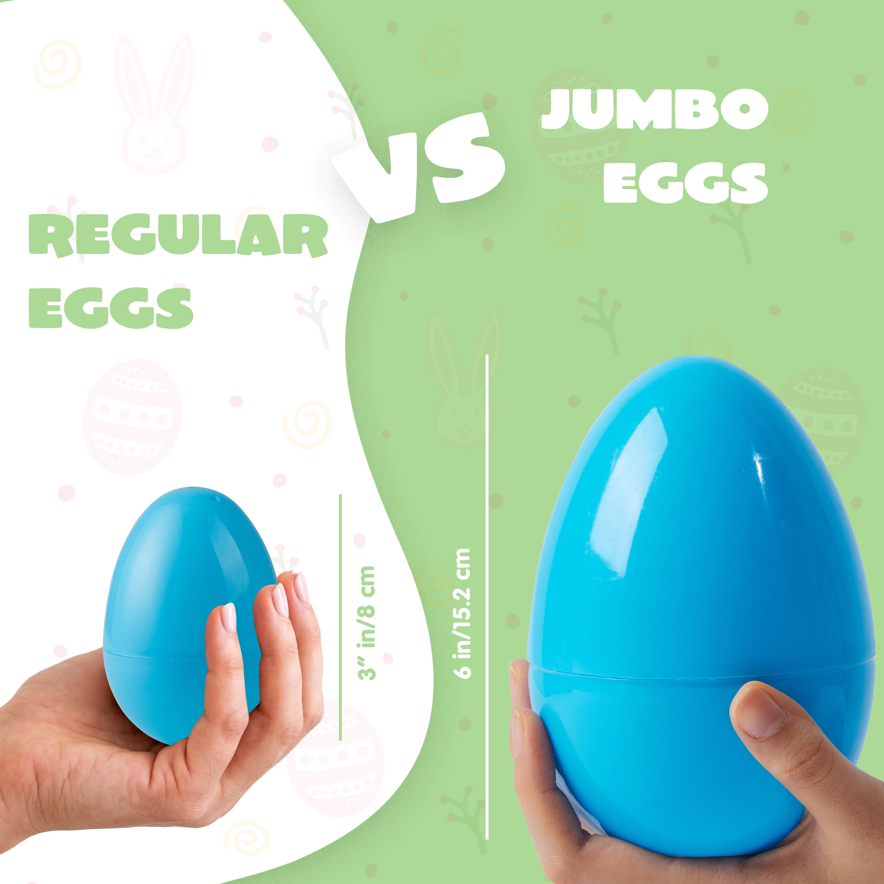 Joyfy 12 Pcs 6 inches Large Easter Eggs, Plastic Colorful Jumbo Easter Eggs, Empty Fillable for Easter Egg Hunt,Basket Stuffers Fillers, Filling Treats Party Favor Classroom Prize Supplies