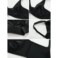 thumbnail image 6 of Minimizer bra for heavy breast comfy bra smoothing womens bra underwire support bras full coverage cross straps minimizing bras for large breasts Black 32D 32 D, 6 of 6
