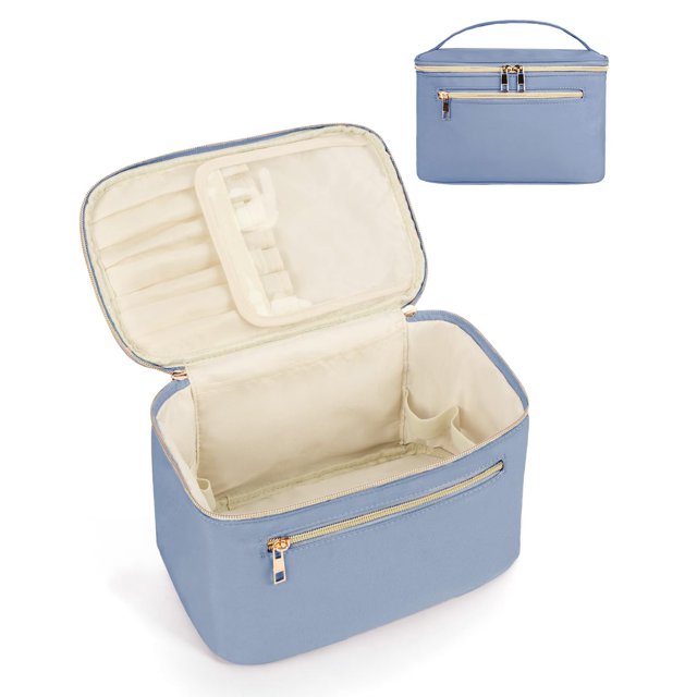 Bolsa de maquillaje Wandering Nature, organizador de viaje grande, azul