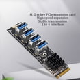 thumbnail image 3 of 5X M.2 M-Key Pcie Expansion Cards M.2 to Pci-E X1 4 Port USB3.0 Graphics Card Expansion Adapter ASM1184E M.2 Adapter,5 * Pci-E Expansion Card 5 * Screwdriver 5 * Screw,black, 3 of 6