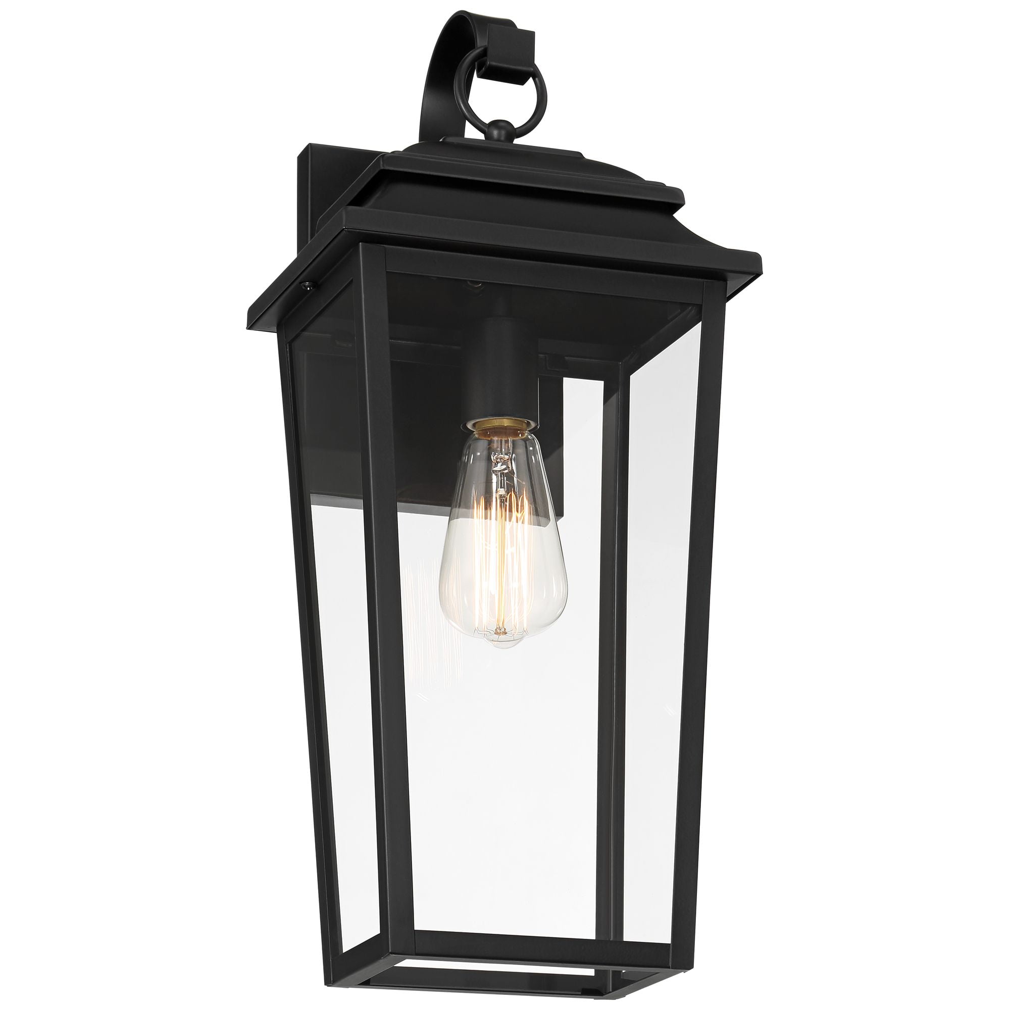 John Timberland Bellis Verde 20" High Traditional Outdoor Wall Light Fixture Mount Porch House LED Bulb Textured Black Glass Shade