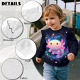 thumbnail image 6 of Garronmavis Cute Axolotl Toddler Girl Sweatshirt 2T Warm Pullover Drop Shoulder Sweater Top Ruffle Pullover Crewneck Long Sleeve Shirt Stylish Girls Crewneck Sweatshirt for Toddler Kids, 6 of 7