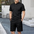 thumbnail image 2 of CONZONE Men's 2 Pieces Outfits Solid Color Short Sleeve T-Shirts Shorts Set for Men Breathable Summer Tracksuit, 2 of 4
