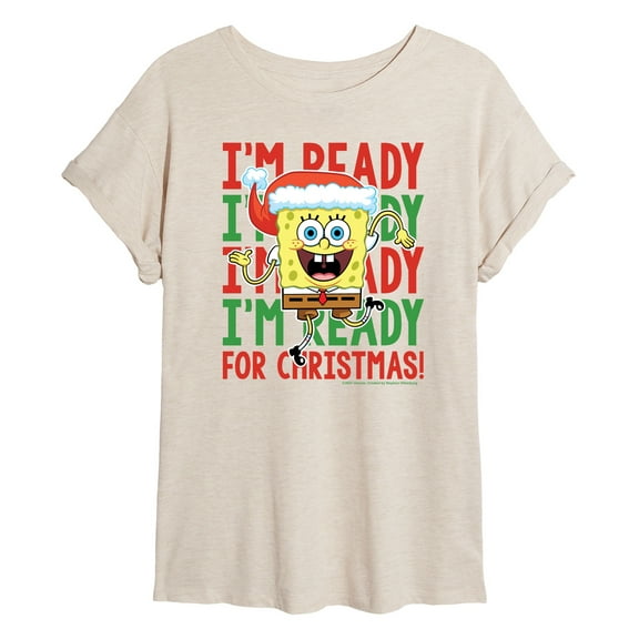SpongeBob SquarePants - I'm Ready For Christmas - Juniors Ideal Flowy Muscle T-Shirt