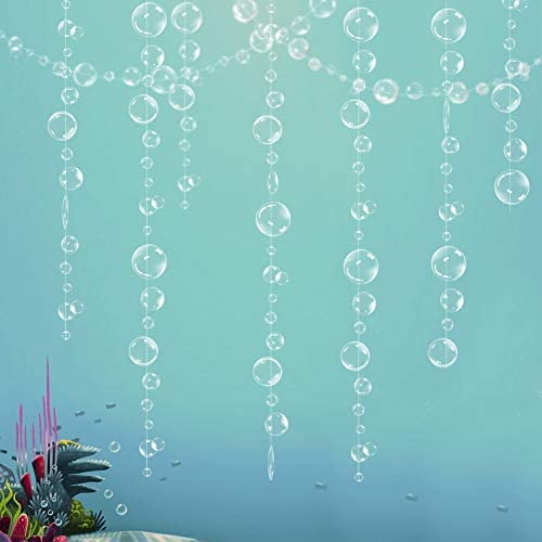 4 String Under the Sea White Bubble Garlands for Little Mermaid Party  Decorations 2D Bubble Coutout Garland Hanging Bubbles Streamer Pool Ocean  Underwater Kids Birthday Baby Shower Bday Party Supplies 