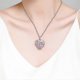 thumbnail image 3 of Collar con colgante de piedra de cristal curativo de cuarzo rosa con forma de corazón y hojas y flores, 3 of 5