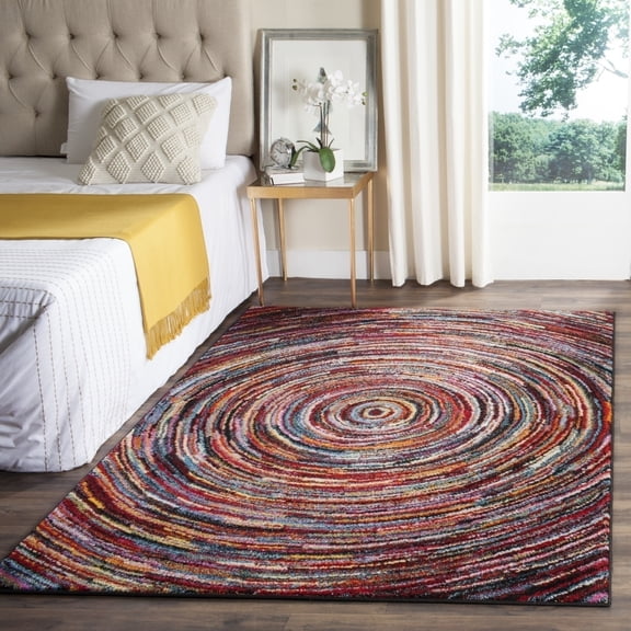 SAFAVIEH Aruba Donnchad Geometric Circles Runner Rug, Multi, 2'3" x 8'