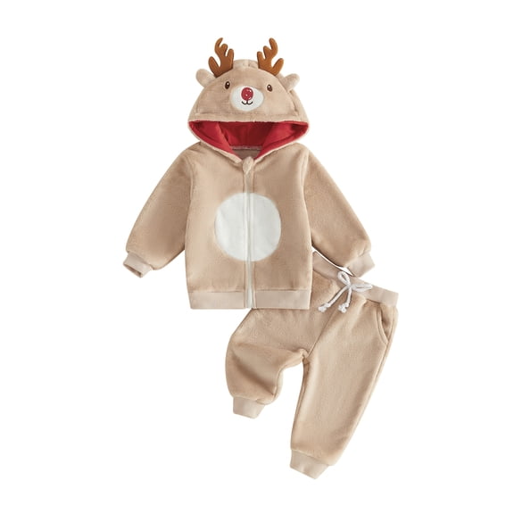 RUINIXCW Baby Christmas Outfits Long Sleeve Hoodie Pants Set Reindeer Costume