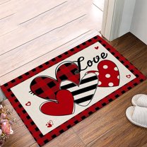KCEHTA Valentines Door Mat, Valentines Day Welcome Mat Non Slip Washable Love Heart Valentines Day Doormat Indoor Outdoor Front Door Porch Wedding Anniversary Valentines Day Decorations Home Decor