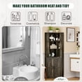 thumbnail image 6 of VKCC 68.1" Farmhouse Corner Cabinet with LED & Charging Station, Storage Cabinet for Living Room Bathroom, Rustic Brown, 6 of 8