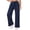 Navy Blue, variant on Women's Lightweight Wide Leg Sweatpants Mid Rise Drawstring Loose Casual Lounge Pants, Black S-2XL