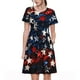 thumbnail image 1 of Fotbe Red Blue White Stars Vestido Largo de Moda para Mujer, Vestido Tipo Camiseta con Manga Corta y Estilo Casual a Rayas y Bloques de Color, 1 of 6