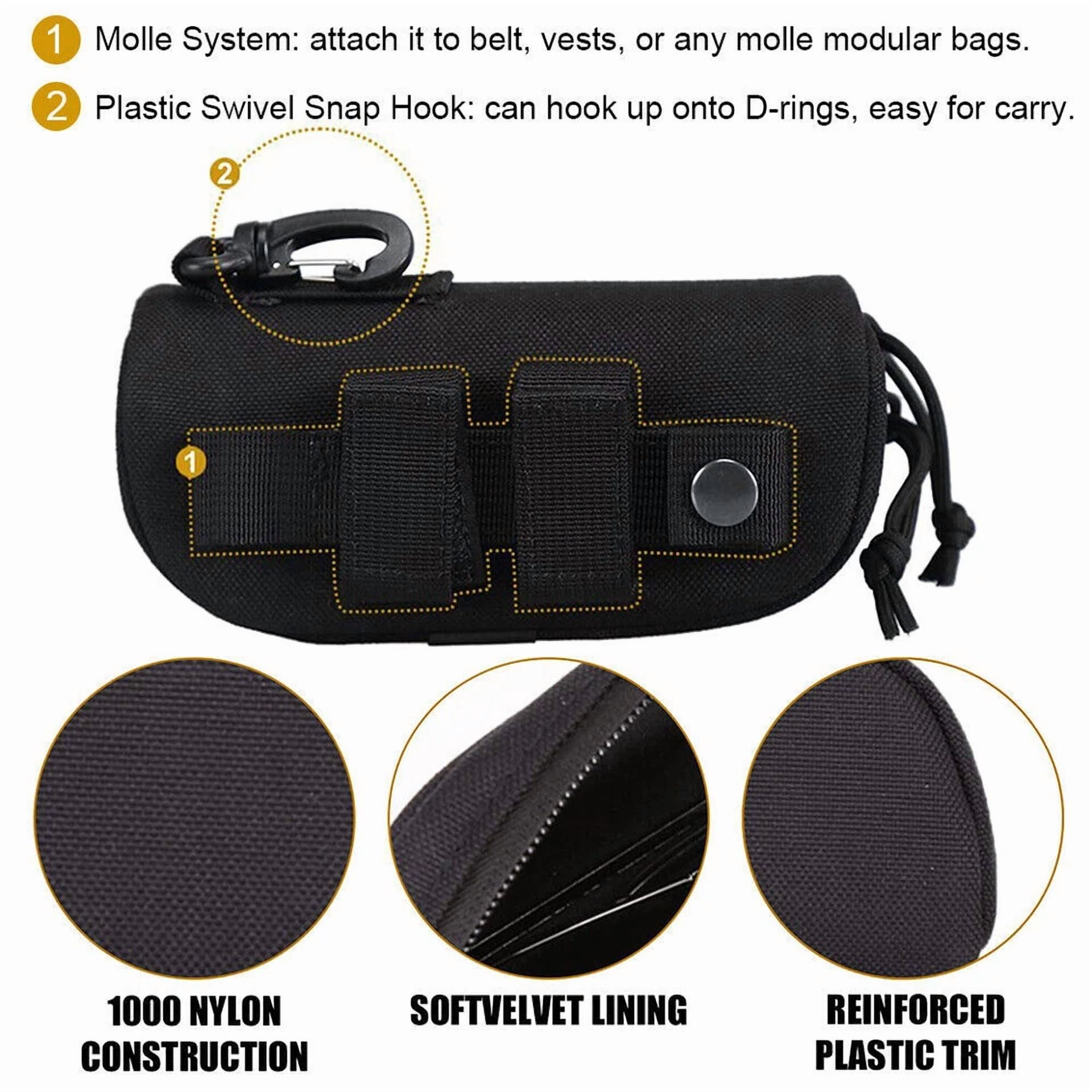 Eyeglasses Case Anti-Shock Molle Zipper Sunglasses Pouch Bag Glasses Box Holder