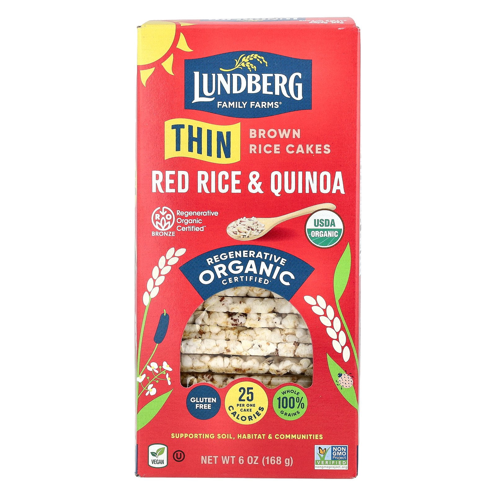 Lundberg Family Farms Healthy Red Rice & Quinoa Thin Stackers, 6