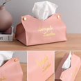 thumbnail image 4 of 2 pcs rectangular paper towel holders, paper towel box, leather paper towel box, V-port design, for living room, bedroom, office, car (pink, green), 4 of 5