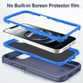 thumbnail image 5 of Petocase For iPhone 16e Case,Stripe Heavy Duty Shockproof Dust/Drop Poof 3 Layers Protection Rugged Cover Case for iPhone 16e 2025 6.1",Navy/Blue, 5 of 7