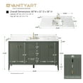thumbnail image 3 of Vanity Art 60" Bathroom Vanity with Sink, Freestanding Storage Cabinet with Engineered Marble Top, Flip Down Tray, Drawer, and Shelve, 3 of 6