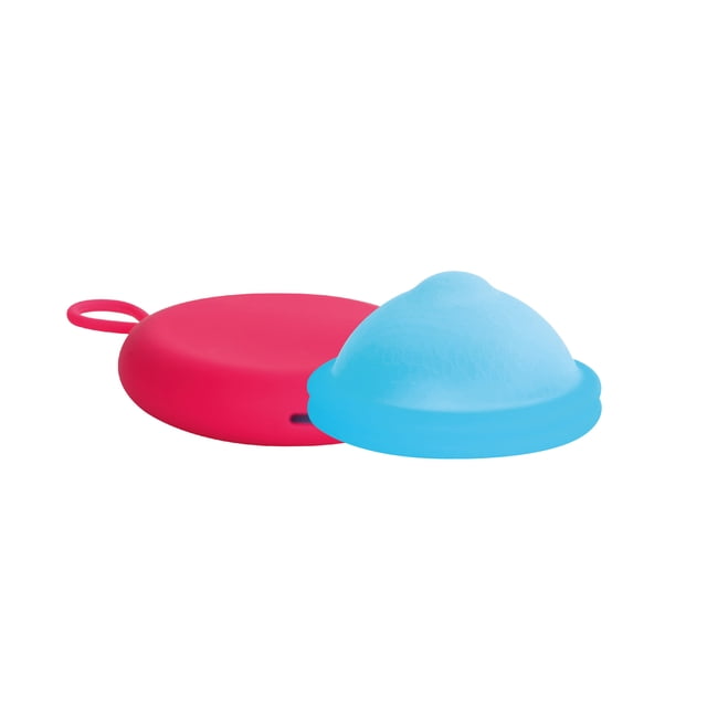 Disco Menstrual Set 2 piezas 1 Disco Talla Chica 40ml Flujo Normal y 1 Disco Talla Grande 50ml Flujo abundante con Estuche